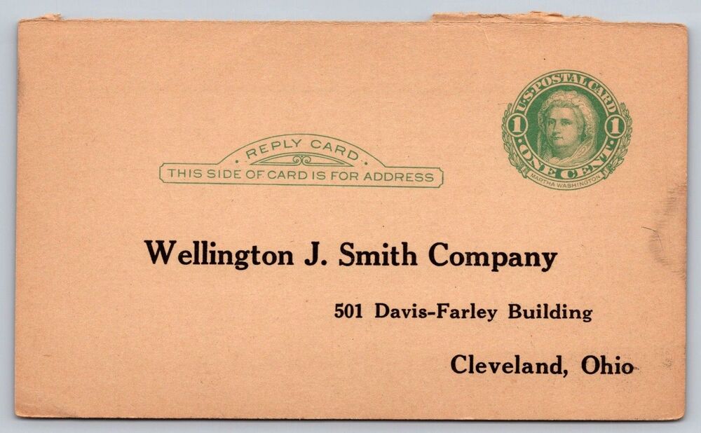 Vintage Petersime Electric Incubator Adv. Reply Card 1c Martha Washington Green